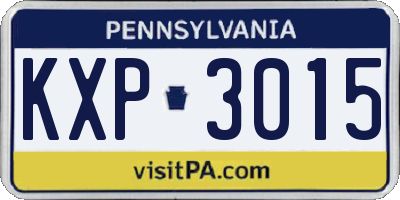 PA license plate KXP3015