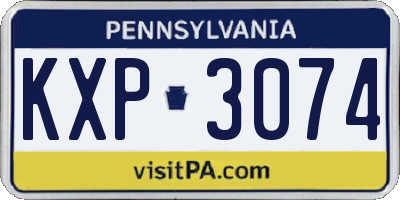 PA license plate KXP3074