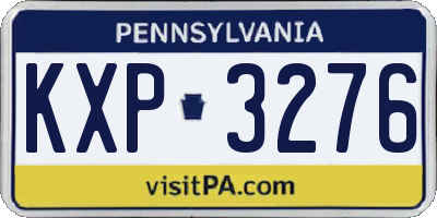 PA license plate KXP3276