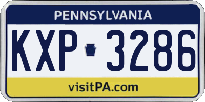 PA license plate KXP3286