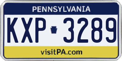 PA license plate KXP3289