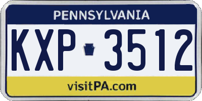 PA license plate KXP3512