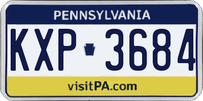 PA license plate KXP3684