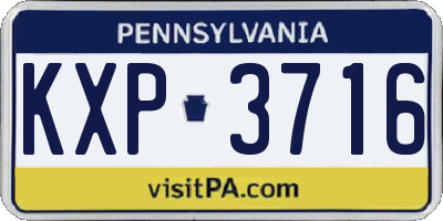 PA license plate KXP3716