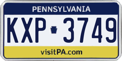PA license plate KXP3749