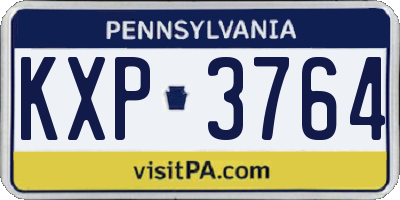 PA license plate KXP3764