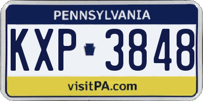 PA license plate KXP3848