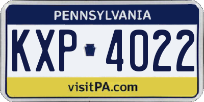 PA license plate KXP4022