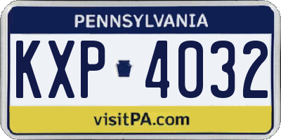 PA license plate KXP4032