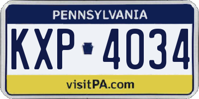 PA license plate KXP4034