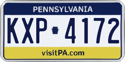 PA license plate KXP4172