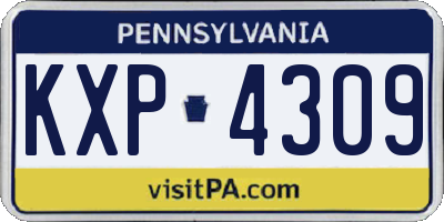 PA license plate KXP4309