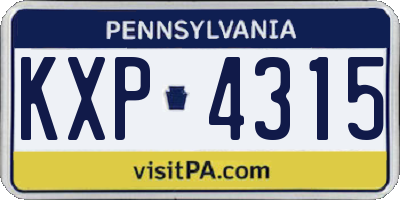 PA license plate KXP4315