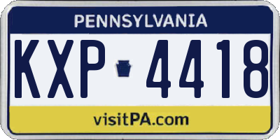 PA license plate KXP4418