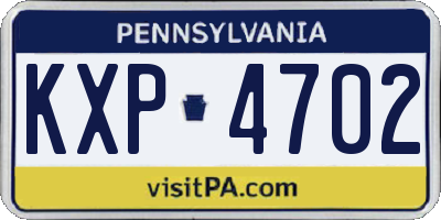 PA license plate KXP4702