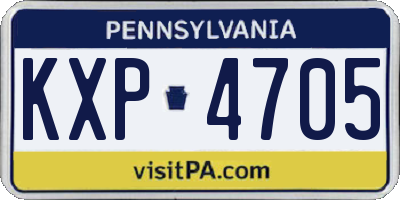 PA license plate KXP4705