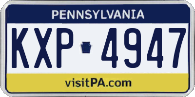 PA license plate KXP4947