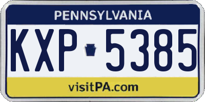 PA license plate KXP5385