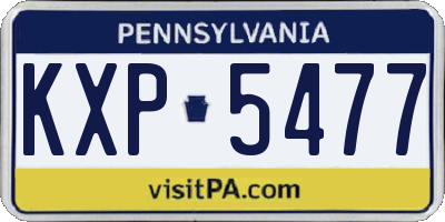PA license plate KXP5477