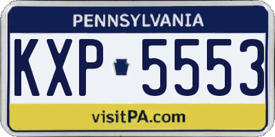 PA license plate KXP5553