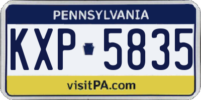 PA license plate KXP5835