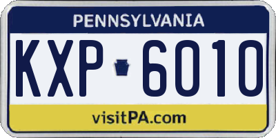 PA license plate KXP6010