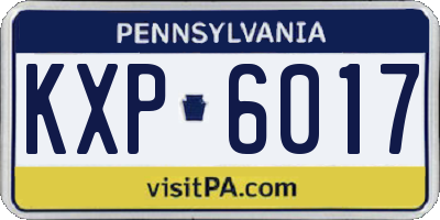 PA license plate KXP6017
