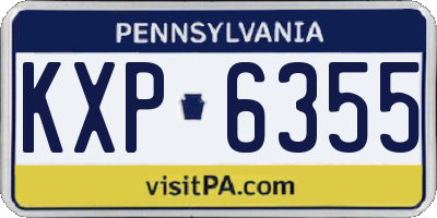 PA license plate KXP6355
