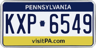 PA license plate KXP6549