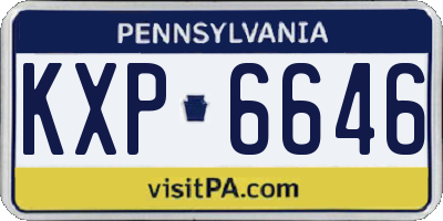PA license plate KXP6646