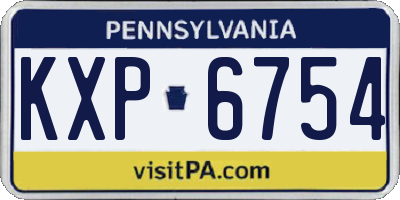 PA license plate KXP6754