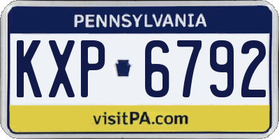PA license plate KXP6792