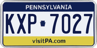 PA license plate KXP7027