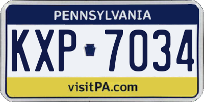 PA license plate KXP7034