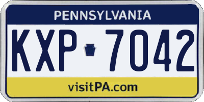 PA license plate KXP7042