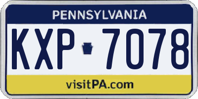 PA license plate KXP7078