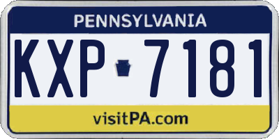 PA license plate KXP7181
