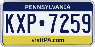 PA license plate KXP7259