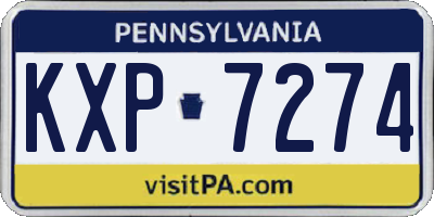 PA license plate KXP7274