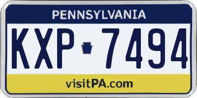 PA license plate KXP7494