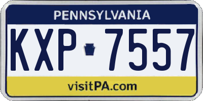 PA license plate KXP7557