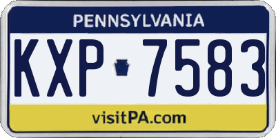 PA license plate KXP7583