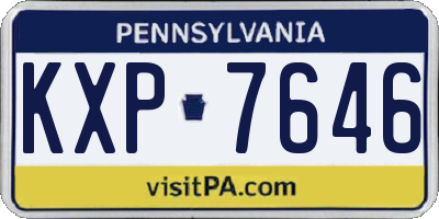 PA license plate KXP7646
