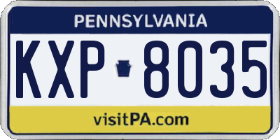PA license plate KXP8035