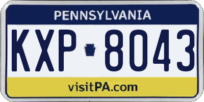PA license plate KXP8043