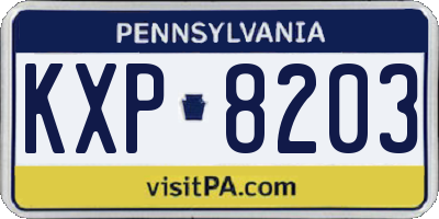 PA license plate KXP8203