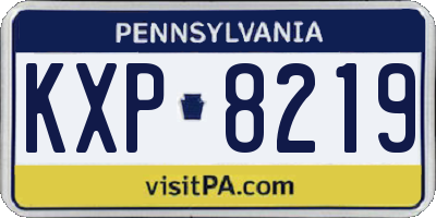PA license plate KXP8219