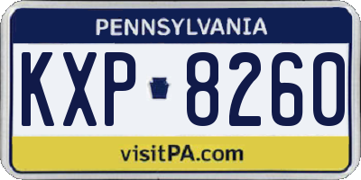PA license plate KXP8260