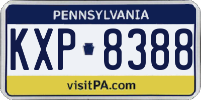 PA license plate KXP8388