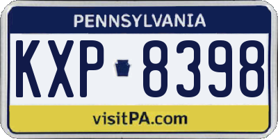 PA license plate KXP8398